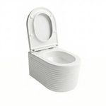 Унитаз подвесной безободковый WAVE LINE Tornado3.0, сид. дюропласт, м/л, быстр, БЕЛЫЙ глянец (L)