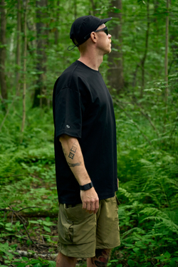 Футболка Nothomme Blue Coolmax Loose Solid Color T-shirt "Black"