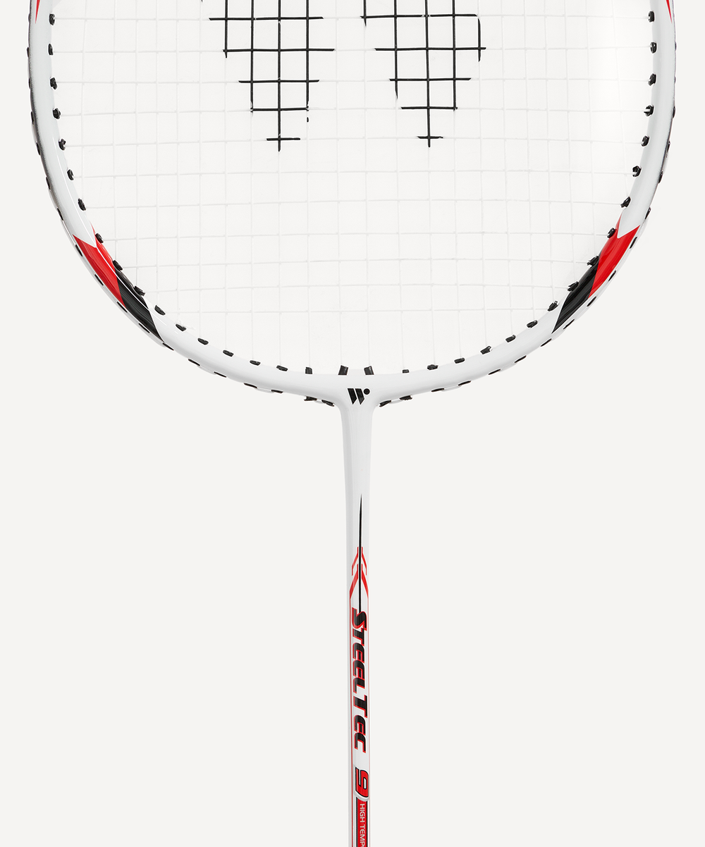 Набор для бадминтона WISH Steeltec 9, 2 ракетки, белый/красный