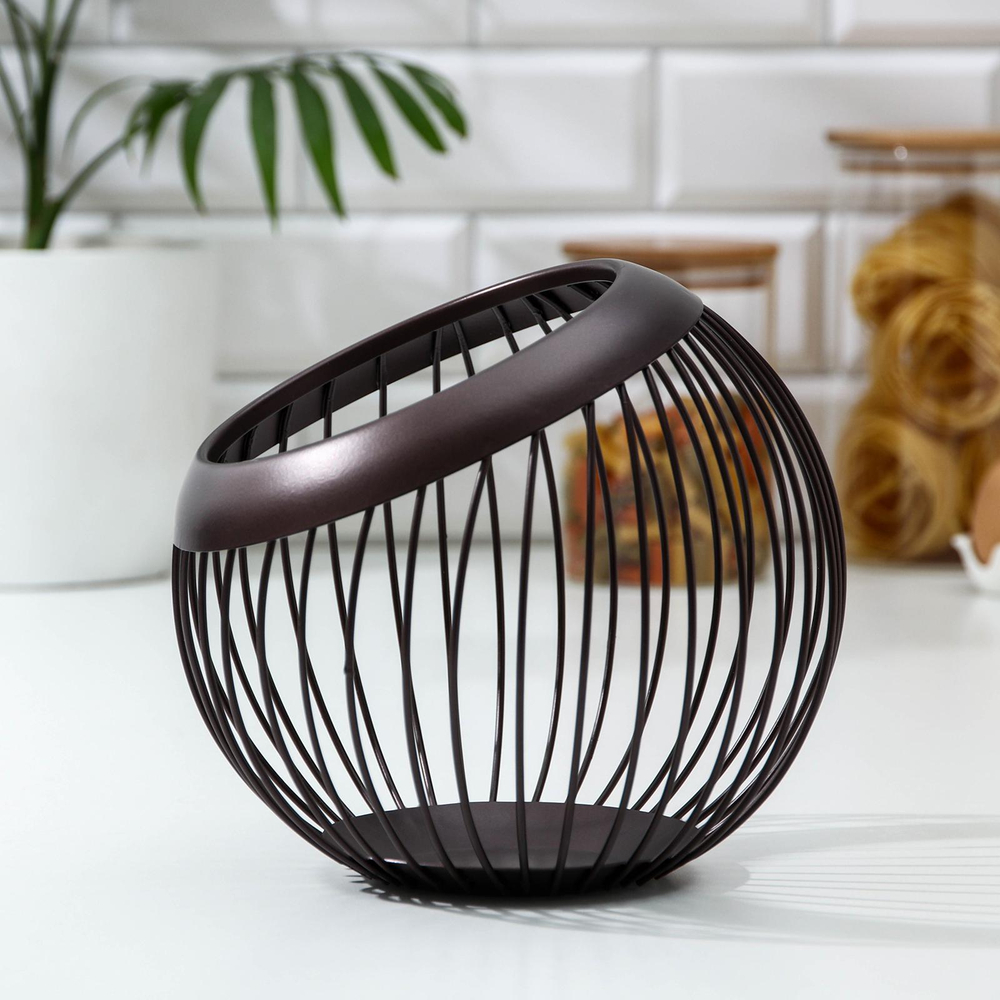 Ваза для фруктов  20х20х19 см (коричневый)