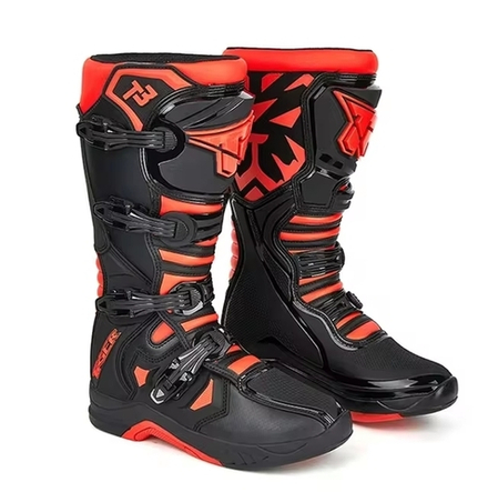 Мотоботы TIGER T3 черный-красный 40