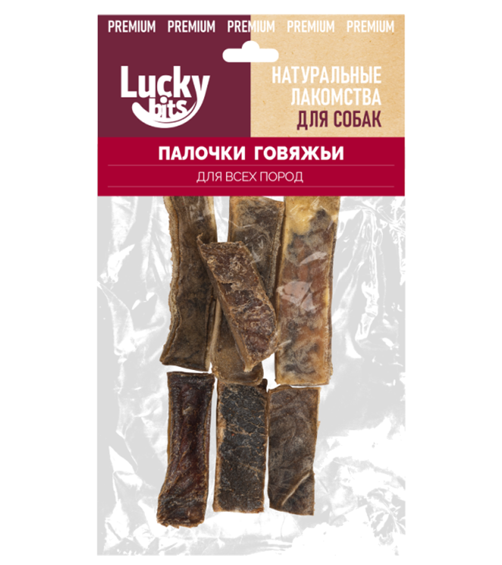 Lucky bits Лакомство для собак Палочки говяжьи 40гр.