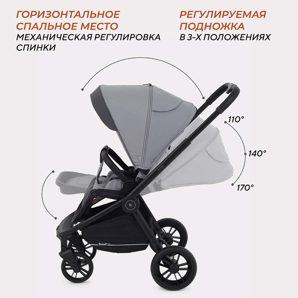 Детская коляска Rant Basic Energy 2 в 1 Grey 2024