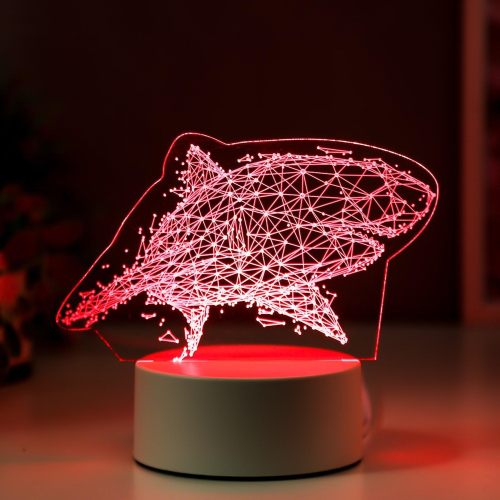 Светильник Большая акула LED RGB от сети 9,5х16х14 см