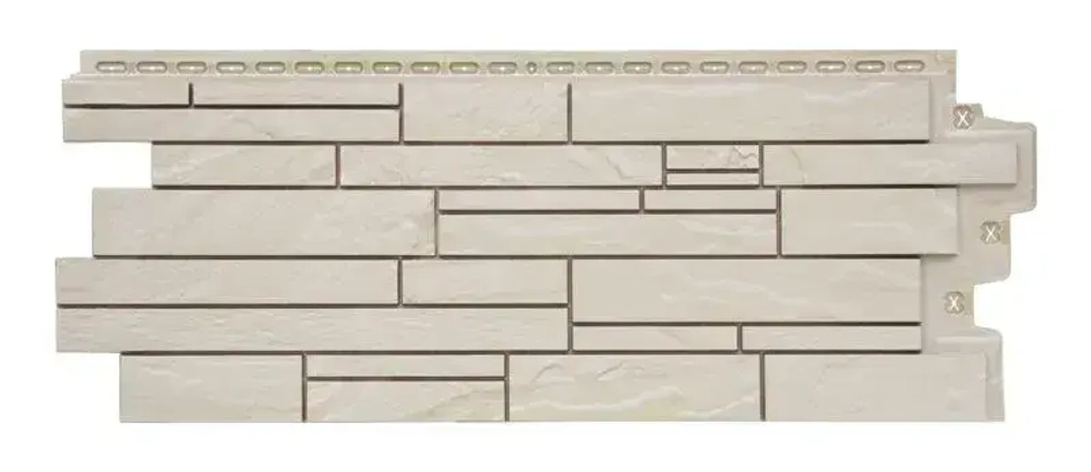 Фасадная панель Grand Line Скала Classic цвет Молочный 0.972*380мм 0.37м2 2 уп-20 шт