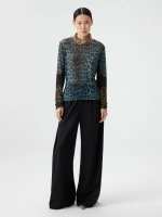 Лонгслив из сетки с леопардовым принтом OLA OLA