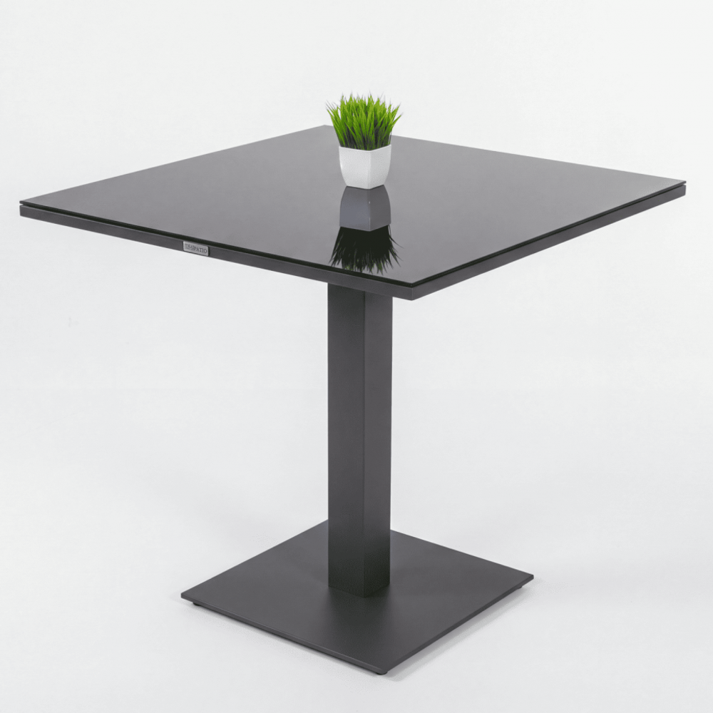 Стол обеденный КАНА алюминий, стекло 80x80 см (1 ножка)