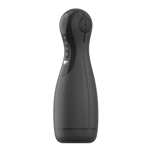 Черный вибромастурбатор с имитацией орального секса Amovibe Good Night Pro Squeezing, Sucking & Vibrating Masturbator