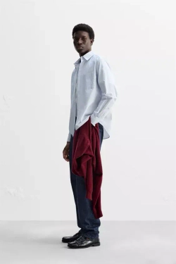 ZARА РУБАШКА ИЗ ПОПЛИНА В ПОЛОСКУ, ПОЛОСКИ