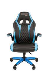 Офисное кресло Chairman   game 15 Россия экопремиум черный/голубой н.п.