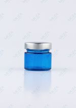 Баночка синее стекло с металл. крышкой 100 мл.