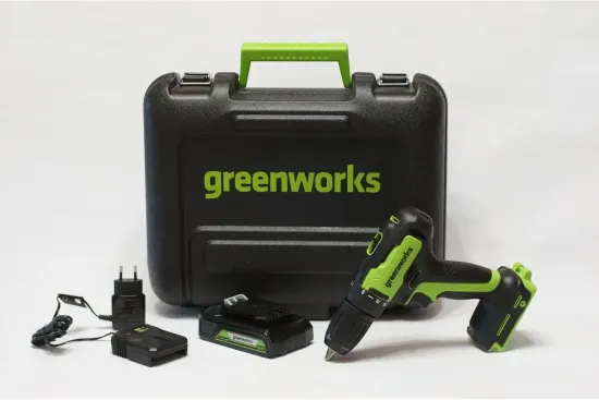 Аккумуляторная дрель-шуруповерт GREENWORKS GD24DD35K2 3704007UA (АКБ 2 А/ч, ЗУ)
