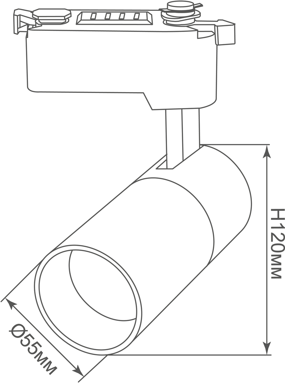 Светильник трековый, 10Вт, D55хH120мм, 800Лм, 36°, 4000К, IP20, Ra&gt;80, черный