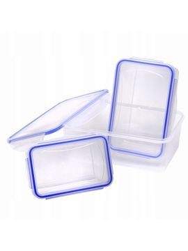 Набор герметичных контейнеров 3 шт. Kamille KM 20001 с крышками, для еды и хранения продуктов (0,4 л; 0,8 л; 1,2 л.)