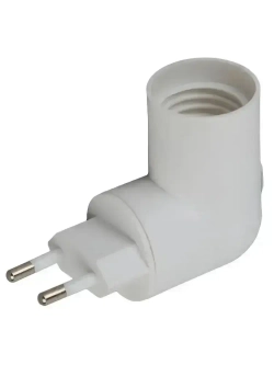 Патрон для лампы e27 ЭРА ACS PRH-E27/S-PLA-WH с вилкой и выключателем от сети