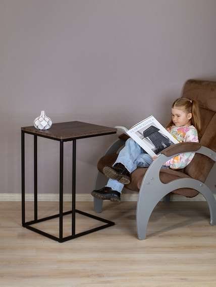 Стол придиванный BeautyStyle 30 дуб шоле коричневый/черный