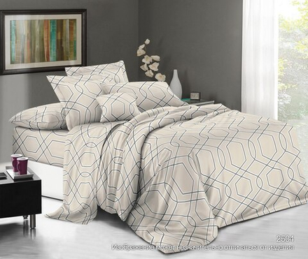 Комплект постельного белья 1.5 сп БЯЗЬ "2504 ЕМ" (нав. 70х70 или 50х70)