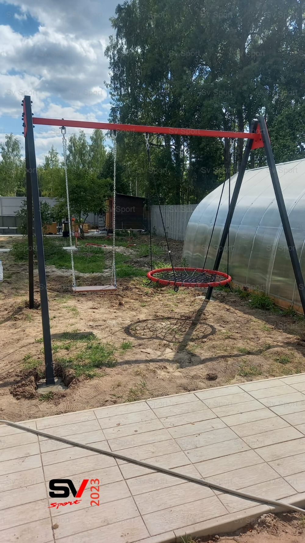 Монтаж уличных качелей Sv Sport