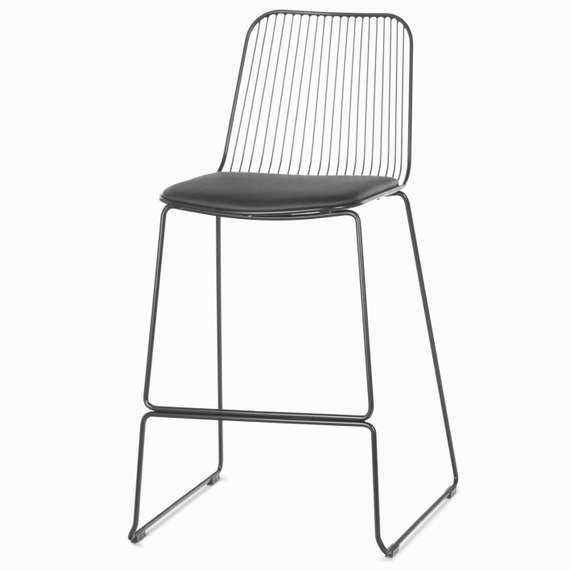 Барный стул Vivo 75 см, черный с мягкой подушкой