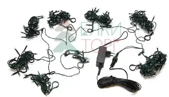 Светодиодная гирлянда Пятиминутка для ели высотой 1.5 м., 120 холодных белых LED ламп, зеленый ПВХ, Beauty Led (GFM120C-14-1W)