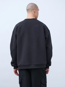 Свитшот оверсайз, с начесом (графит)