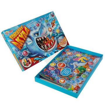 Настольная игра-ходилка. Голодная акула. 217х330х27 мм. Умные игры