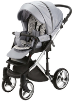 Детская коляска Adamex Chantal Special Edition Deluxe 3 в 1 C102 (СЕР.ПЕРЛ.КОЖА ХРОМ.РАМА)