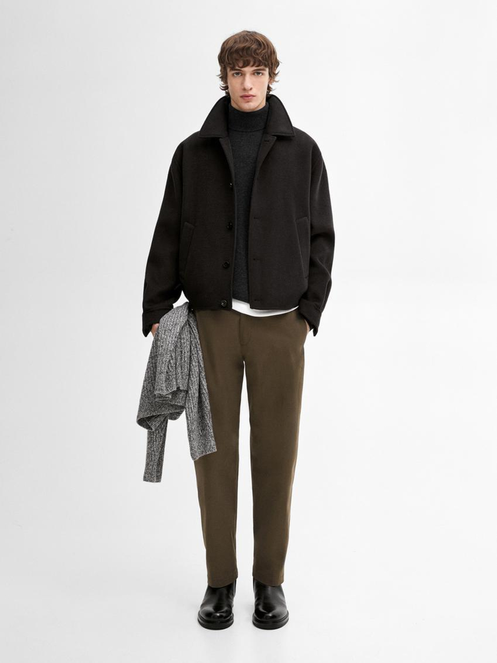 Massimo Dutti Брюки свободного кроя из смесового хлопка, коричневый