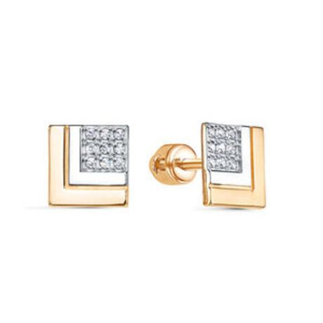 Серьги из золота с фианитами