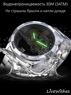 Часы наручные механические скелетоны FORSINING на металлическом браслете, серебристый W8990-01