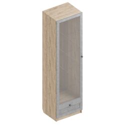 Витрина "Филадельфия" ГФ-14 (дуб баррик/жалюзи серый), Велес