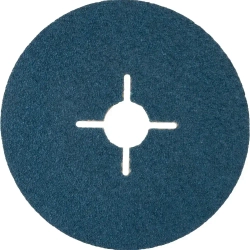 Фибровый шлифовальный круг по металлу DEBEVER 125 мм P60 (со шлицами), циркониевый корунд, 5 шт