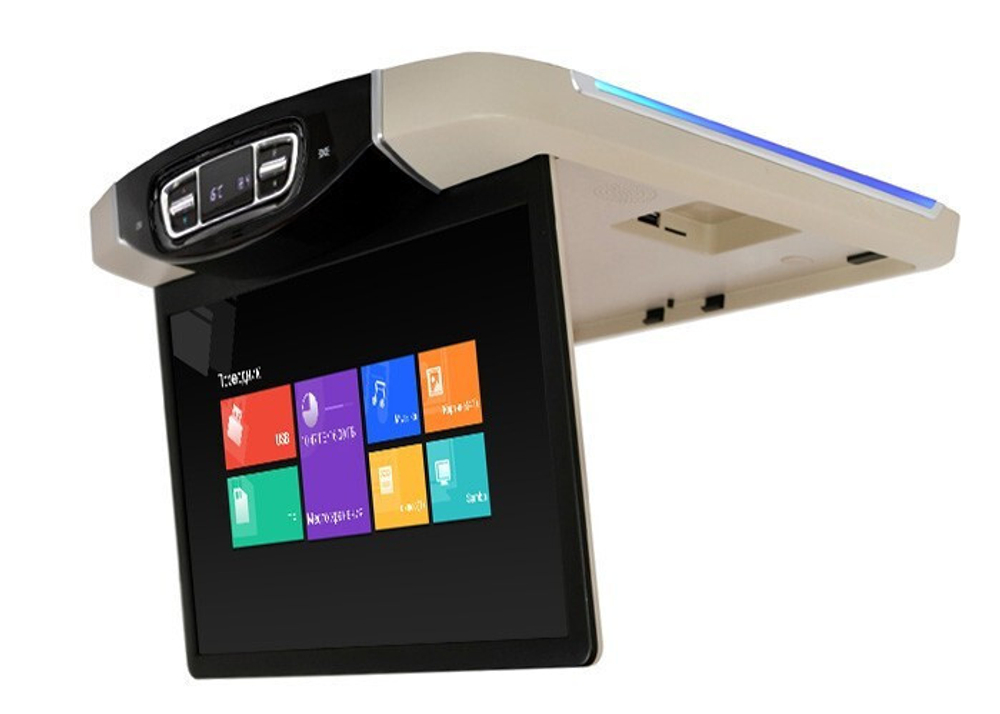 Монитор потолочный моторизированный для Mersedes-Benz V класс - ERGO ER15AMS-AUTO с экраном 15.6” (1920х1080 FullHD, Android, 3+32Gb) бежевый