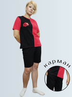 23294 Пижама женская красный/черный (56)