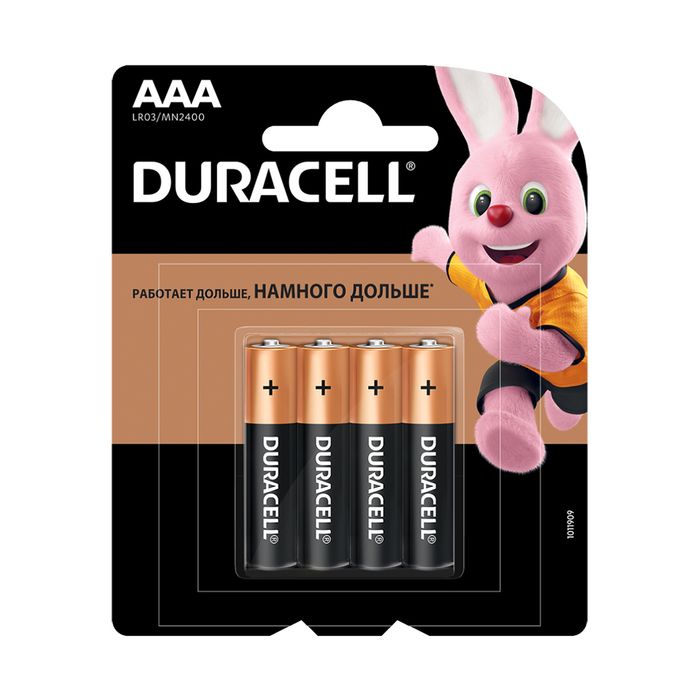 БАТАРЕЙКИ Duracell ААА (4шт.) 1500 LR03*5/48