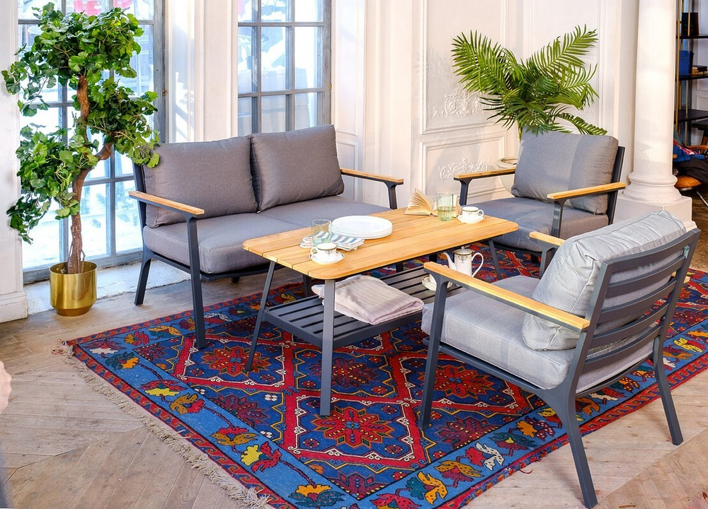 Диванная группа из алюминия CONCORDE M темный графит