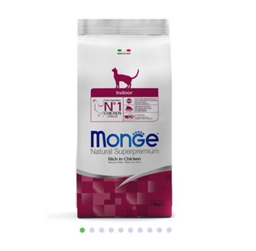 Monge Cat Indoor Сухой корм для домашних кошек с курицей, 1,5 кг