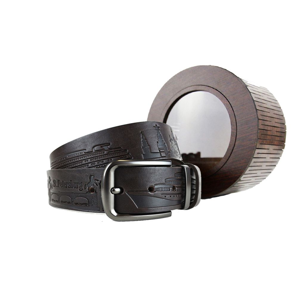 Ремень WILD BEAR RM-049f Dark-Brown Premium (135 см)