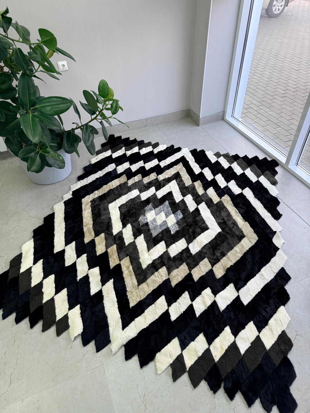 Покрывало меховое ковер из шкуры овчины