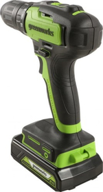 Дрель-шуруповерт аккумуляторная GREENWORKS GD24DD35 24V, 2 АКБ 2Ач и ЗУ 3704007CUC