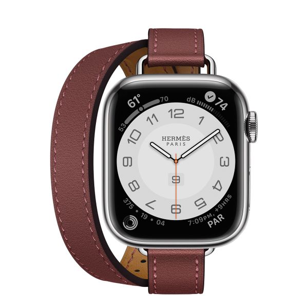 Умные часы Apple Watch Series 7 Hermès GPS + Cellular 41mm Silver Stainless Steel Case with Attelage Double Tour
