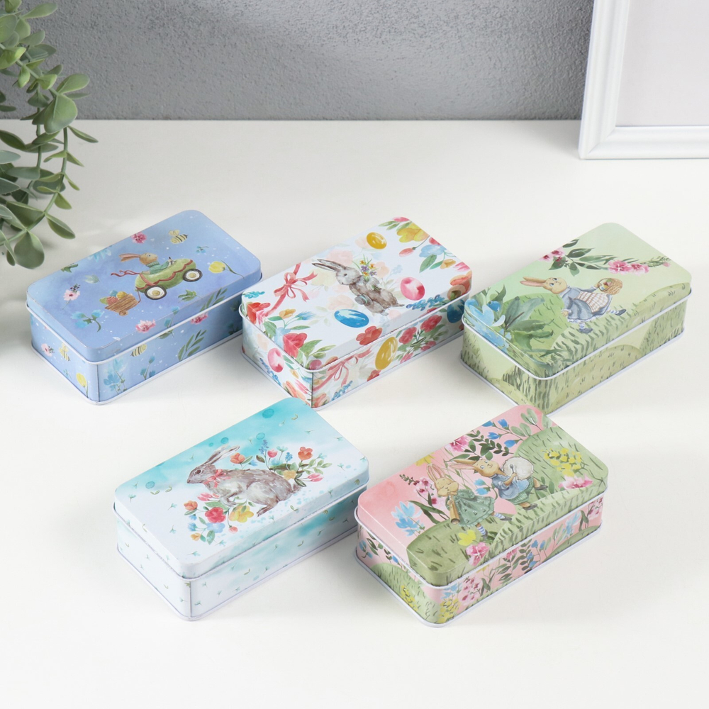Шкатулка металл "Пасхальный кролик" МИКС 12х7х4 см 10500817
