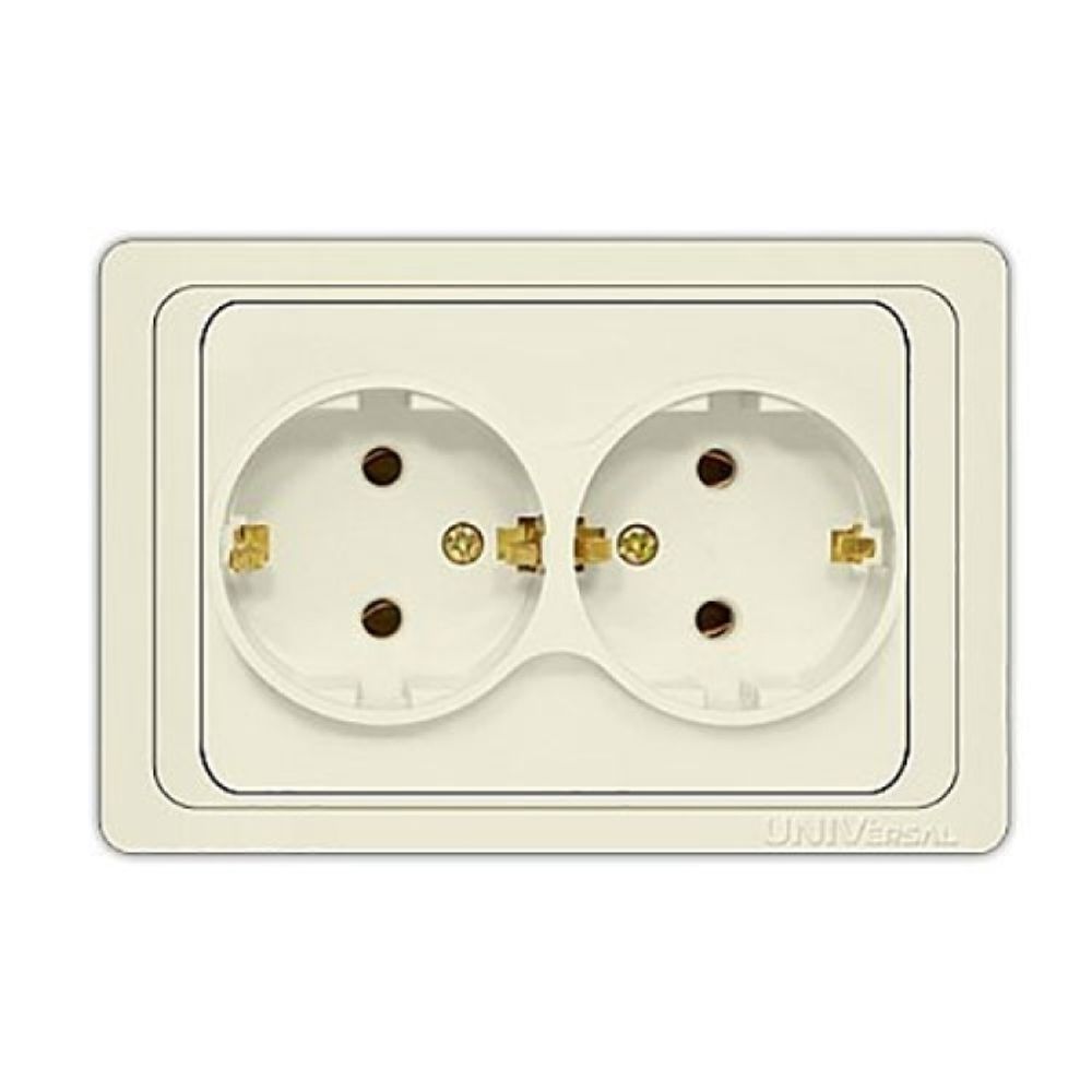 Розетка UNIVersal Валери 2 м. с/п с/з  бел.16А 250В