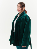 Утепленное кимоно (изумрудный)