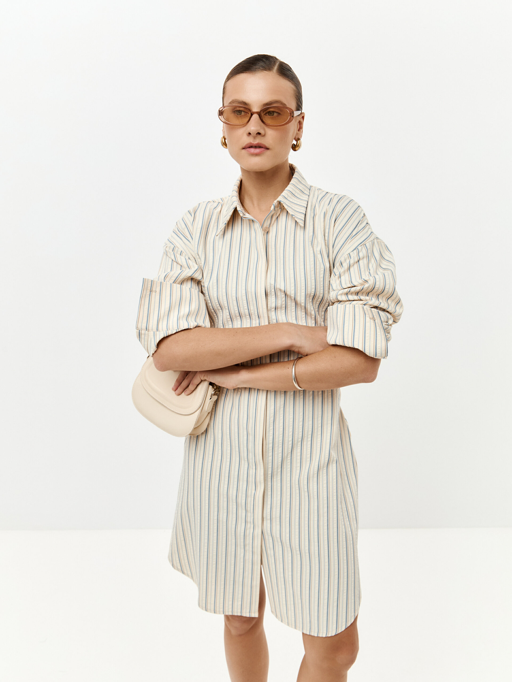 Платье-рубашка Саша в цвете озёрной прохлады