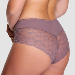 Классические трусики-слипы с кружевными вставками по бокам (Размер: 42) (Цвет: кофейный)