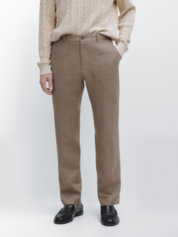 Massimo Dutti Зауженные льняные брюки, норка