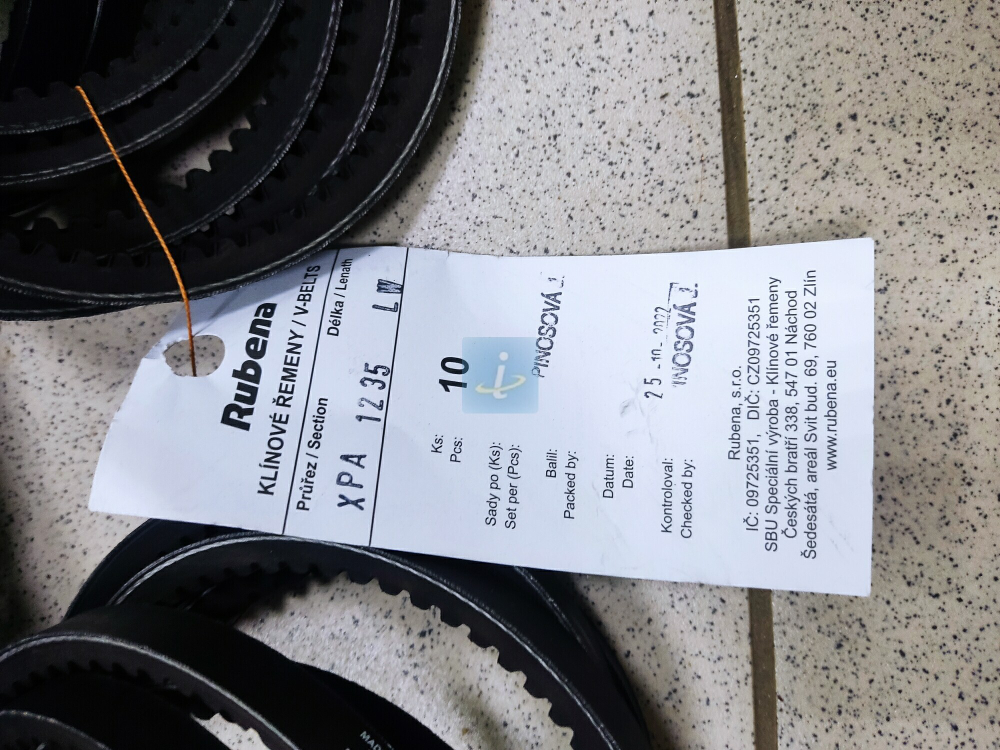 Ремень 11 х 10 х 1230 Rubena XPA-1235 зуб.ЯМЗ-850, ЗИЛ, ЗМЗ