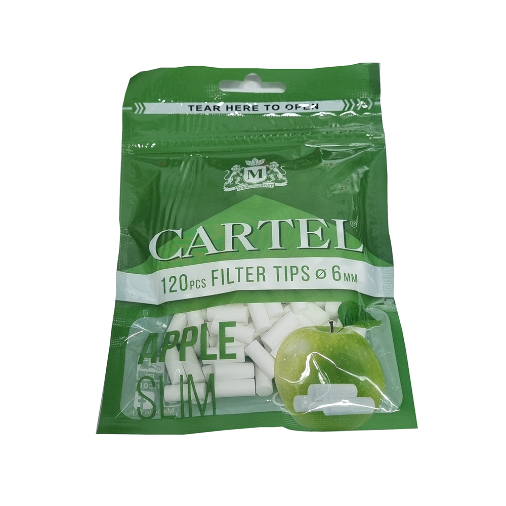Фильтры для сигарет "Cartel" 6мм Slim Aroma Яблоко 120шт