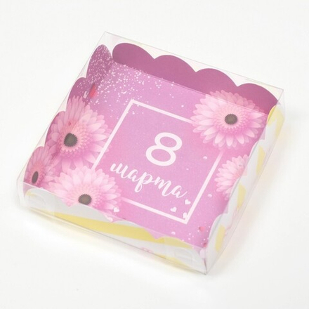 Коробка для печенья, "8 Марта", 12 х 12 х 3 см